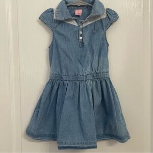 Copper Key Light Blue Denim Dress Eyelet Lace Casual Elastic Waist Size 3T